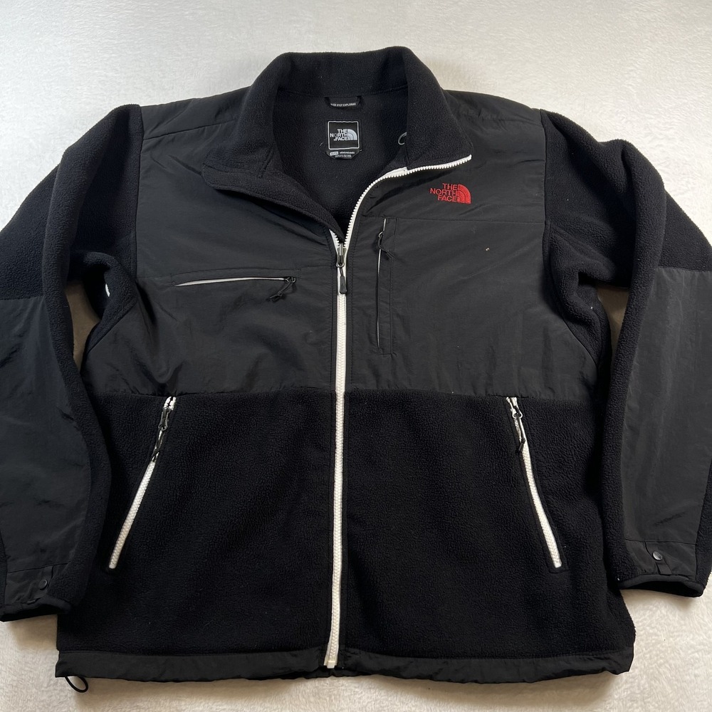 The North Face Polartec Fleece Jacket Mens XL Black Full Zip Hiking Outdoor